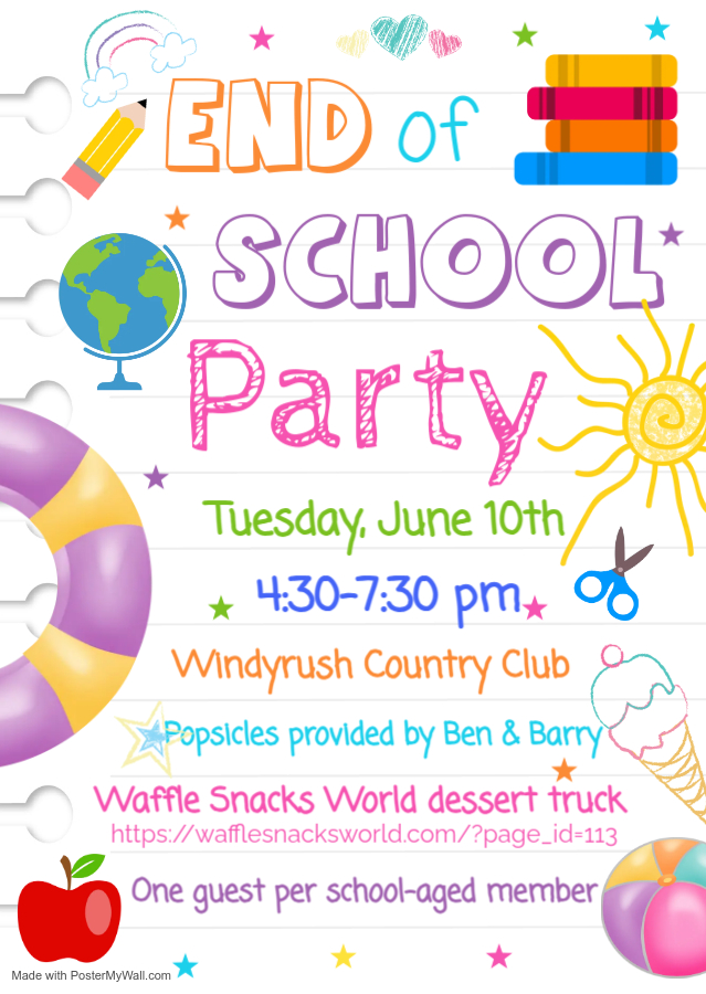 End of School Party flyer 2025